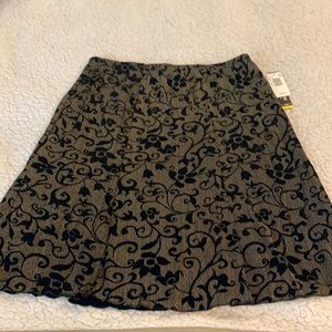 Brown black stretch skirt NWT